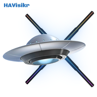 Projecteur holographique LED 3D commercial de stock américain 56cm WIFI boule de texte d'animation stéréoscopique lecteur de publicité d'intérieur