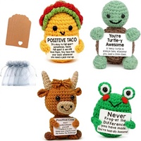 Valenvino 4 poupées au crochet positives, peluches d'entraînement émotionnel faites à la main, cadeau de remise de diplôme chaleureux pour femmes et hommes, décoration maison et bureau