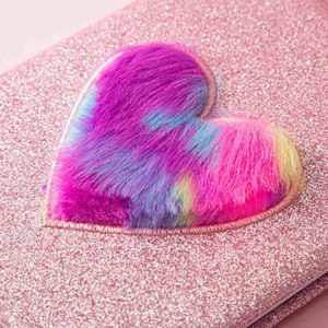 Custom Pink Heart Shaped Plush Notebook Fashion Personal Notebook A5 - Product Image 5