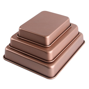 Juego de moldes rectangulares para hornear de 22 cm, 28 cm y 32 cm, antiadherentes, de acero al carbono, para pasteles, pan, asados, carne, uso doméstico y comercial. - Product Image 3