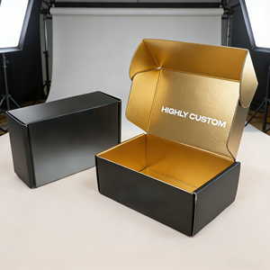 Scatole di Cartone Ondulato Personalizzate Ecologiche Riutilizzabili Nere per Imballaggio Scarpe Vestiti Stoccaggio Spedizione - Product Image 2