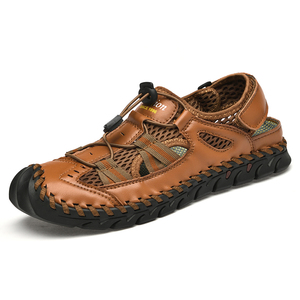 편안한 부드러운 어퍼 좋은 품질 여름 해변 재미 남자 순수 가죽 샌들 - Product Image 2