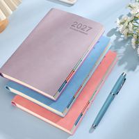 Agenda Personalizada A5 con Cubierta de Cuero Suave 2027, Diario, Cuaderno con Tapa Blanda para Regalo, Oficina, Escuela, Hogar
