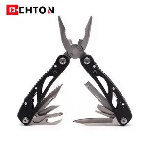 Hot Sale 10 Em 1 Dom de Aço Inoxidável Ao Ar Livre Multitool EDC Preto Folding Alicates de Travamento