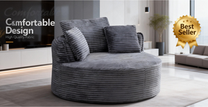 Large Sized Corduroy Boneless Soft <strong>Sofa</strong> No Assembly Required with Pillows Removable and Washable Multi Seater <strong>Sofa</strong> - Product Image 4