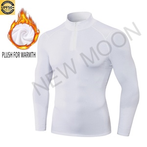 Sweat-shirt à demi-zip personnalisable, protection solaire, manches longues, vêtements de sport pour hommes, entraînement en plein air - Product Image 1