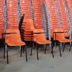 Vente en gros bon marché plastique métal salle de classe école étude étudiant formation salle de conférence chaises de conférence avec tablette écritoire