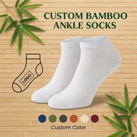 Chaussettes en Fibre de Bambou Naturelle Écologiques avec Logo Personnalisé pour Hommes et Femmes, Respirantes, Antibactériennes, Évacuant l'Humidité, Chaussettes de Cheville