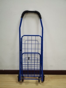 Panier <span class=keywords><strong>de</strong></span> supermarché pliable <span class=keywords><strong>de</strong></span> petit Volume, panier <span class=keywords><strong>de</strong></span> courses en métal pratique avec roues - Product Image 4
