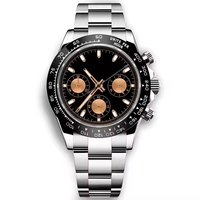 Montre Homme de Luxe 39mm, Verre Saphir, Mouvement Seiko VK63, Logo Personnalisé ou Stérile, Chronographe à Quartz, Date, Style Daytona