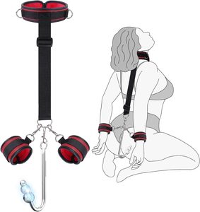Kit di Bondage BDSM con Gancio Anale Vibrante per Coppie, Manette Dietro la Schiena, Giochi Erotici per Adulti Principianti - Product Image 1