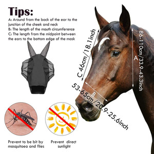 Máscara para Caballos KingHon, Protección para la Cabeza, Antimosquitos, Antiinsectos, Antimoscas, Resistente, para la Nariz del Caballo - Product Image 5