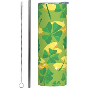 St. Patrick's Day 20oz Insulated Stainless Steel <b>Tumbler</b> Water Bottle for <b>Straw</b> <b>Lid</b> Leak-Proof Sports Drinkware Cold Thermal - Product Image 2