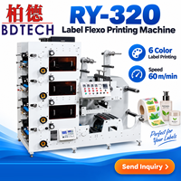 Imprimante flexographique industrielle pour étiquettes, 1 à 6 couleurs, machine d'impression flexo rouleau à rouleau pour papier, autocollants et films