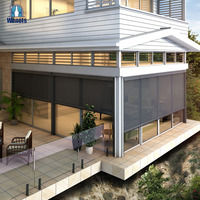 Persianas Eléctricas para Exteriores con Diseño de Protección Solar/Antiviento/Impermeable/UV, Control Remoto Integrado de Estilo Sencillo, Duraderas para Cualquier Ambiente