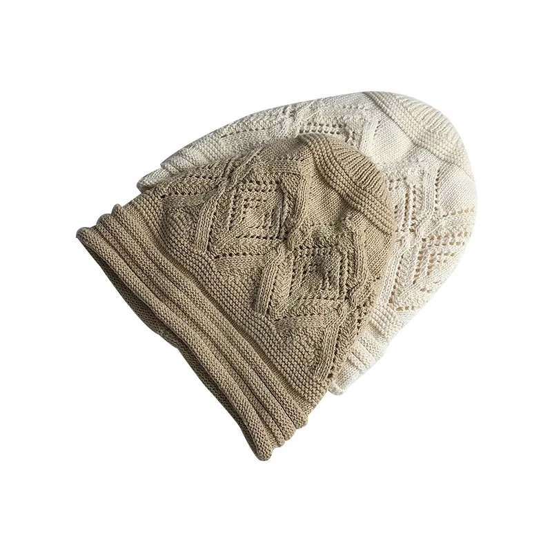 Groothandel Lente En Herfst Casual Mode Effen Kleur Holle Haak Beanie Caps Gebreide Muts Voor Meisjes