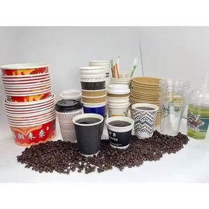 Vaso de café biodegradable desechable de pulpa de bagazo natural blanco/marrón de 80/90 mm con tapa - Product Image 1