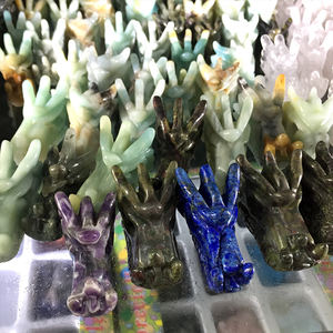 Groothandel Natuurlijke Kristal Steen Hand Gesneden <span class=keywords><strong>Dragon</strong></span> Schedels - Product Image 3
