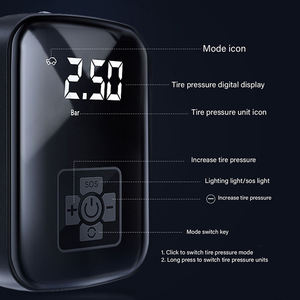 Pompe à air électrique intelligente sans fil 12V certifiée CE pour voiture, manomètre numérique <span class=keywords><strong>de</strong></span> pression des pneus, gonfleur portable dédié avec chargement USB - Product Image 5