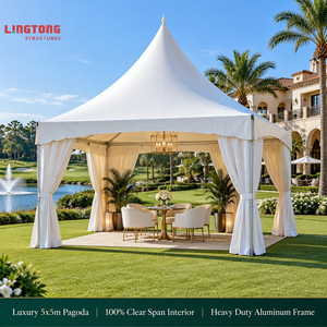 Luxuriöses 5x5m Pagoden-Festzelt, Robustes Aluminium-Hochdach-Zelt, Wasserdichter Outdoor-Pavillon für VIP-Empfänge in Resorts - Product Image 1