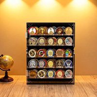 Boîte de présentation en acrylique pour pièces commémoratives et badges, support de rangement