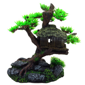 Aquarium Landschaft Fisch Höhle Felsen Dekoration mit Pflanzen für Aquarium Ornamente, Aquarium Ornament Aquatic Caves Hide Hut - Product Image 2