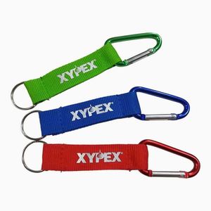 <b>Custom</b> Fashion Print Logo Short Lanyard Carabiner Keychain with Strap Split <b>Key</b> <b>Ring</b> - Product Image 1