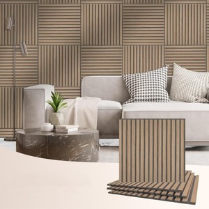 แผ่นผนังไม้โอ๊คสีดำธรรมชาติแบบเส้นตรง พร้อมคุณสมบัติการดูดซับเสียง แผ่นไม้ตกแต่งผนังแบบเส้นตรงสำหรับบ้าน - Product Image 4