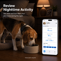 Collier de suivi GPS intelligent pour animaux de compagnie Trevaron avec analyse du sommeil, enregistrements d'activités nocturnes, tendances quotidiennes, batterie 1200 mAh, jusqu'à 30 jours en veille