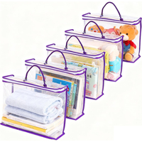 Sacs de rangement transparents en PVC avec poignées, imperméables et réutilisables, pour la literie, les jouets, les livres, le rangement domestique et les placards