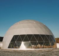 Tenda Dome Glamping Mewah untuk Resort - Rumah Dome Geodesik Tahan Air 4 Musim dengan Jendela Transparan  Ukuran Kustom Tersedia