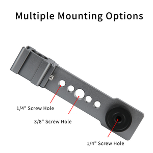 Adaptateur triple griffe froide en aluminium Poyinco, barre d'extension avec trous filetés 1/4\" et 3/8\" pour accessoires <span class=keywords><strong>Ronin</strong></span> <span class=keywords><strong>Osmo</strong></span> Mobile Zhiyun - Product Image 2