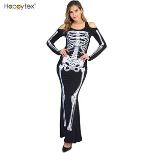 Mode Digitaldruck Skelett Schädel Bodysuit Cosplay Mensch Halloween Tanz kostüme Hot Sale Großhandel