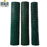 Rollo de Malla de Alambre Soldada Recubierta de PVC Verde de 1/2 Pulgada, Malla de Alambre de PVC para Cercas