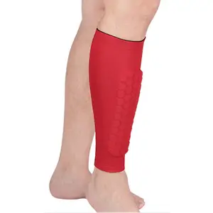 Lichtgewicht Voetbal Futbol Voetbal Spandex Honingraat Scheenbeschermers Pad Kuit Compressiemouwen Ondersteuning Brace Beschermer Canilleras