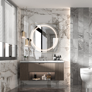 Modern Furniture Single Modern Aluminium Lavabo <strong>Wood</strong> Sets Luxury <strong>Unit</strong> Cabinet Bathroom Sink and <strong>Vanity</strong> <strong>Units</strong> - Product Image 1