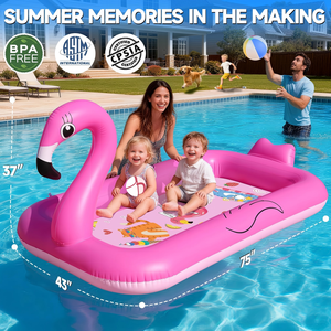 Piscine gonflable en PVC Flamingo rose, tapis de jeu aquatique extérieur pour enfants - Product Image 4