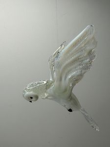 Adorno de Cristal Hecho a Mano con Forma de Búho Nevado de 9 cm, Figura de Pájaro Colgante, Decoración para Árbol de Navidad - Product Image 4