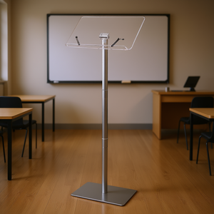 Podio Ajustable de Acrílico de 43 Pulgadas con Base de Metal, Atril para Presentaciones en el Aula, Ángulos Personalizables - Product Image 2