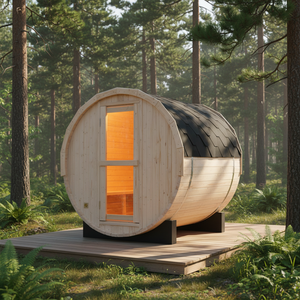 4-6 Person 1.8 Meter <b>Outdoor</b> White Pine Solid Wood Wet Steam Sauna ETL <b>Electric</b> Heating Furnace Modern Design 1 Year Warranty - Product Image 1