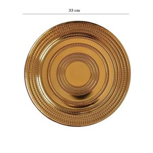 Ensemble d'assiettes à dîner en verre doré de 13 pouces au design <span class=keywords><strong>vintage</strong></span> de luxe pour la décoration de mariage et les cérémonies majeures - Product Image 2