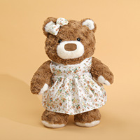 Ours en peluche habillé, jouets en peluche doux, salopette en velours côtelé, t-shirt à pois, animaux en peluche câlins, cadeau d'anniversaire pour enfants et filles, vente en gros