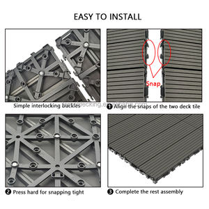SHENGCHENG Modern Design Durable Anti-Slip Waterproof WPC <b>Interlocking</b> Decking <b>Tiles</b> for Outdoor - Product Image 4