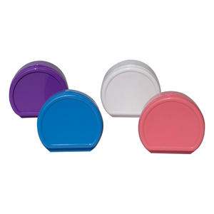 Boîte de rangement en plastique à double couche pour prothèses dentaires, filtre semi-circulaire en forme de D, nettoyage et rangement faciles - Product Image 1