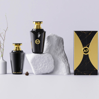 Flacon de parfum carré élégant en verre avec pulvérisateur à pompe, col en aluminium, boîte personnalisée avec logo – Emballage de luxe, impression personnalisable