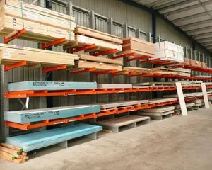 Lager Sperrholz Material Lagerung Stahl Rack Arm Unterstützung Metall Cantilever Racking