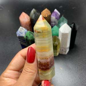 Diferentes piedras preciosas, cristal de turmalina natural 100%, punto de piedras preciosas, reiki, curación, varita de cristal, decoración del hogar - Product Image 5