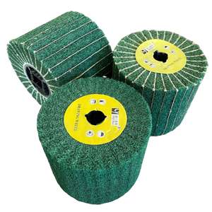 OEM dapat disesuaikan 100mm baja tahan karat roda Flap non-tenun Grinding Drum Aluminium oksida bahan alat abrasif - Product Image 6