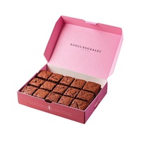 Emballage alimentaire jetable personnalisé pour tiramisu, boîte en papier rose pour pâtisserie, emballage de gâteau de mariage, boîte d'emballage pour brownie avec fenêtre