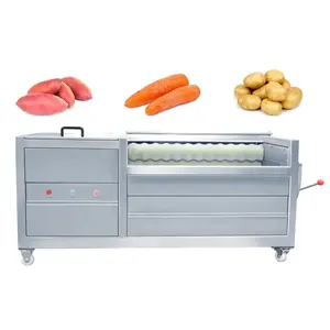 Automatic cassava washing and peeling machine carrots brush type washer peeler potato peeler